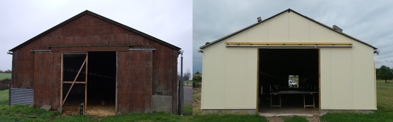 Rénovation bâtiment d'élevage (2015) - Noirterre (79) |  | Comparaison avant - après

